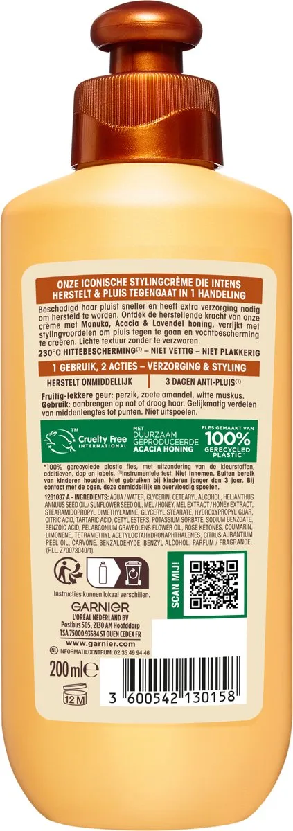 Garnier Loving Blends Honing Goud Leave-In Crème 200ml - 6 Stuks