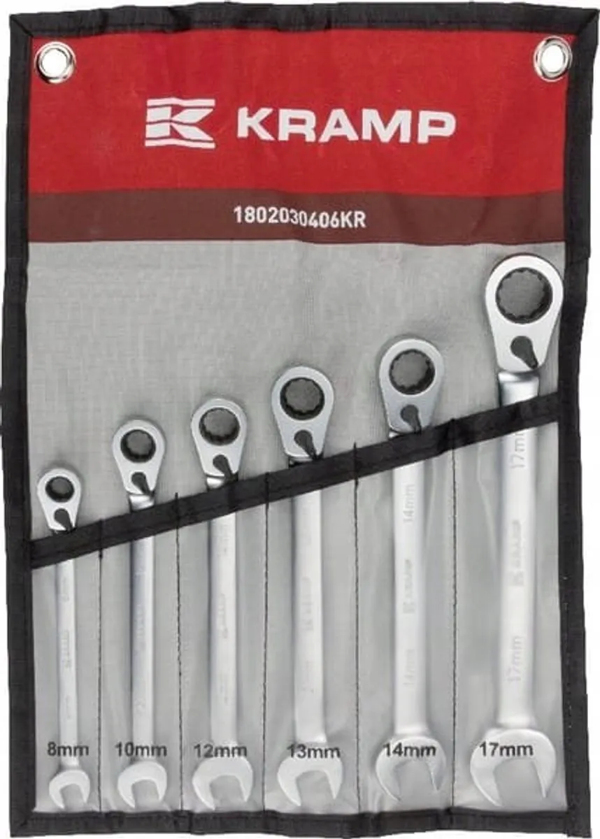 Kramp Dopsleutelset 6-delig 8-17mm met ratel