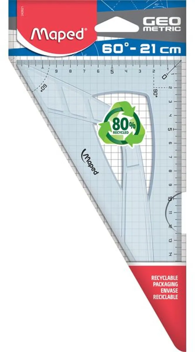 Maped Geometric Winkelhaak 21cm - 60° - Wit