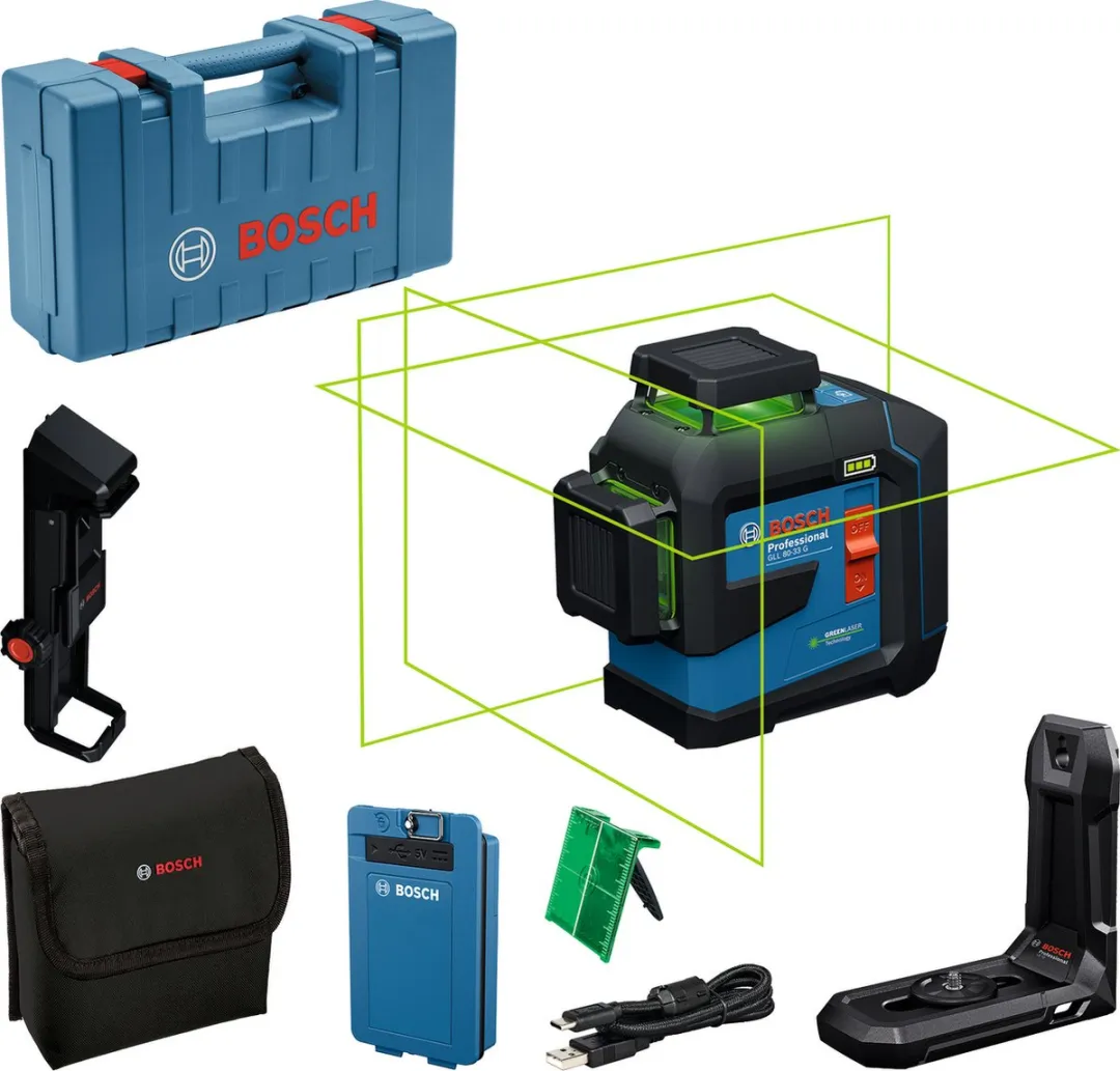 Bosch Professional GLL 80-33 G Lijnlaser - incl. accu & accessoires