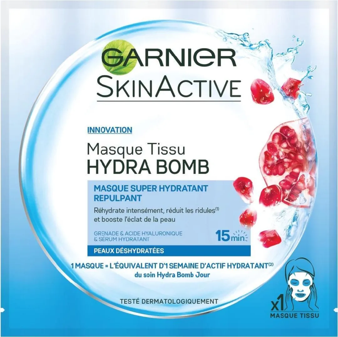 Garnier SkinActive Hydra Bomb Sheet Mask Granaatappel - 5 Stuks