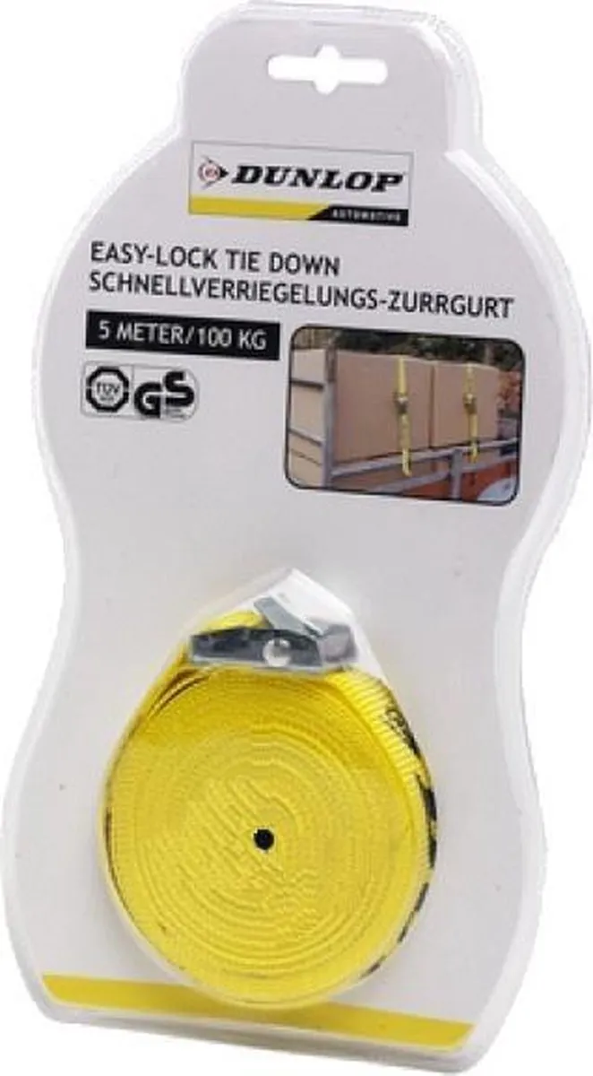Dunlop Spanband 500 x 2,5cm - 100kg - Geel - afbeelding 2 van 3