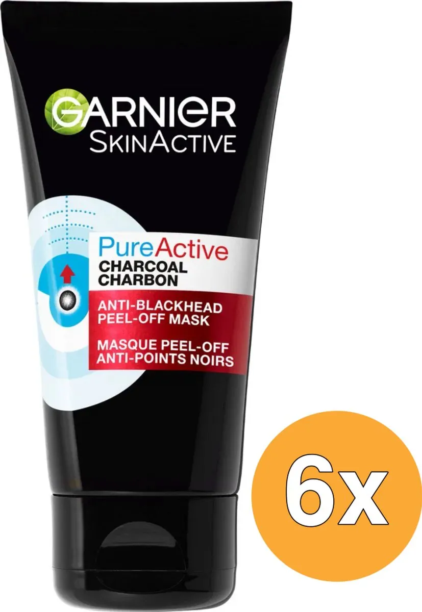 Garnier PureActive Peel-Off Masker Charcoal 300ml - 6 Stuks
