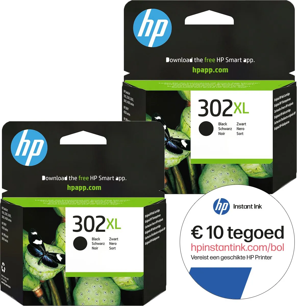 HP 302XL Inktcartridge - 2x Zwart - 960 pagina's