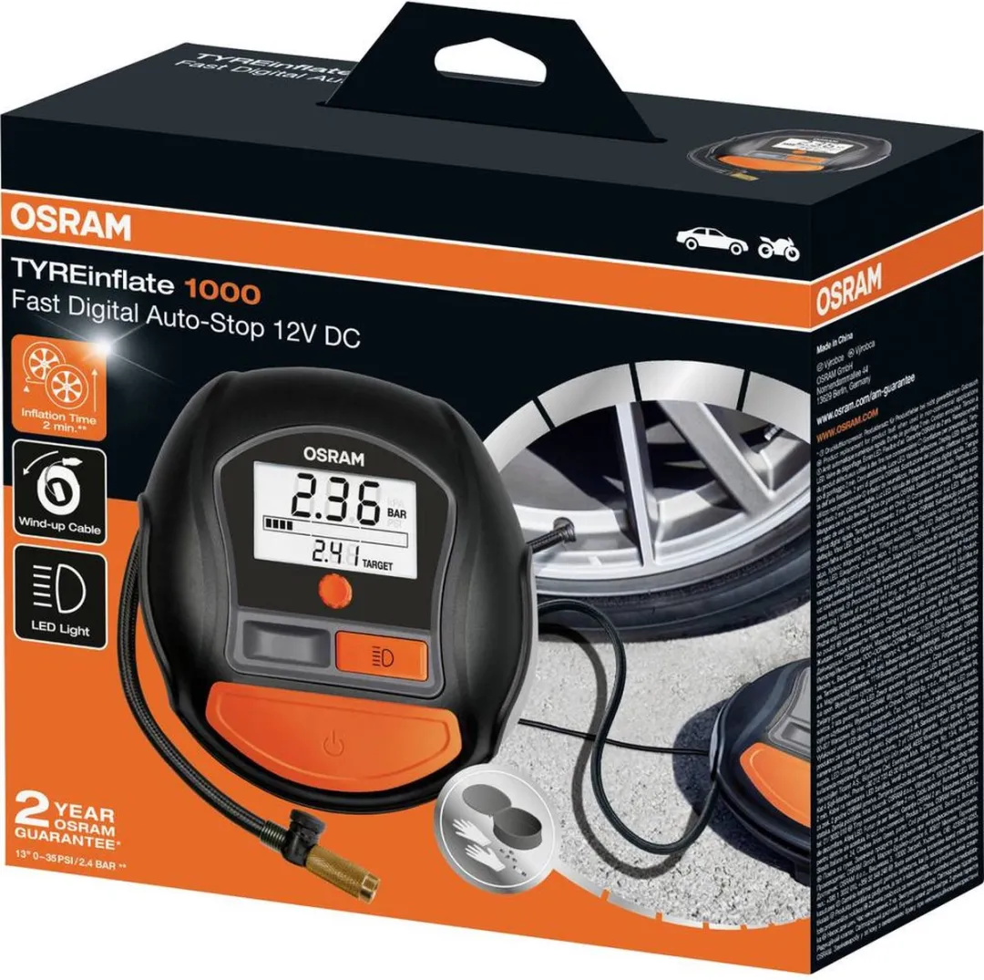 Osram OTI1000 Digitaal Bandenvulapparaat - Met werklamp