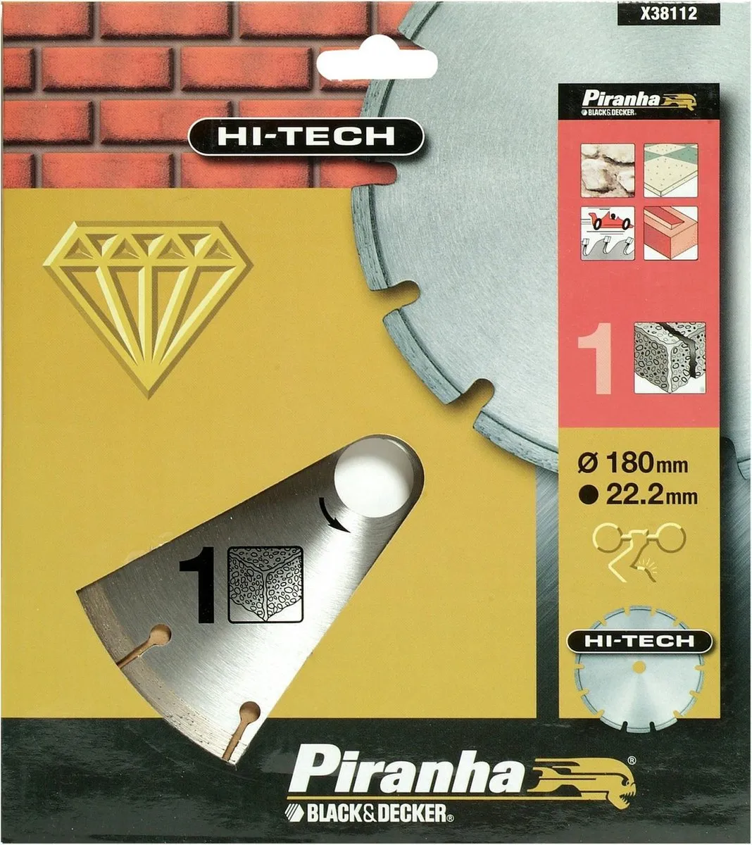 BLACK+DECKER Piranha Hi-Tech Diamantzaagblad 180mm