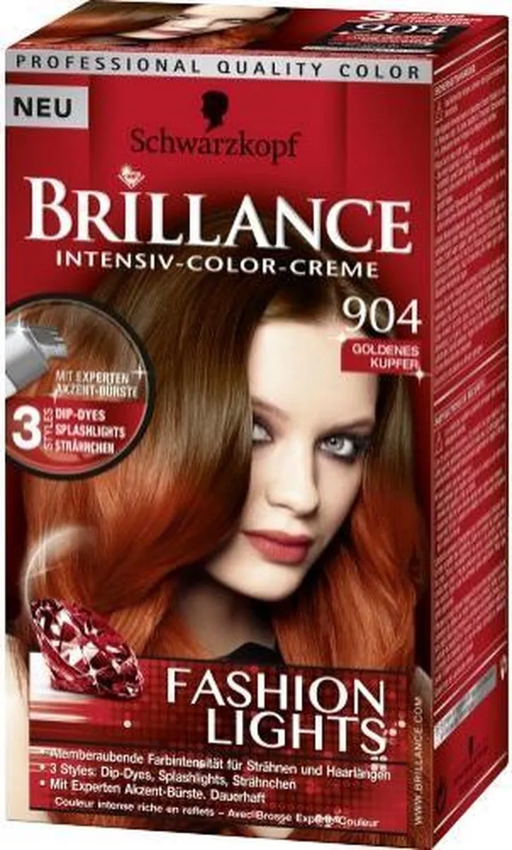 Schwarzkopf Brillance 904 Goud Koper 60ml