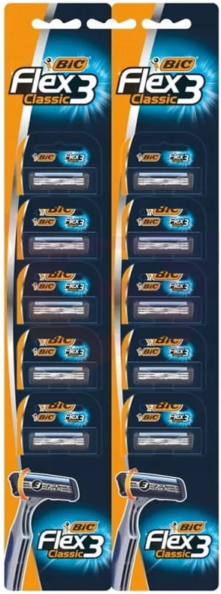 Bic Flex 3 Wegwerpscheermesjes 20 Stuks - Blauw