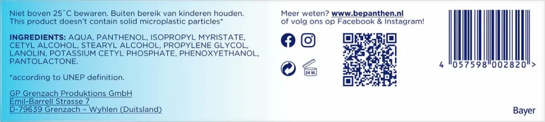 Bepanthen Verzorgende Crème 100ml - 5% Dexpanthenol