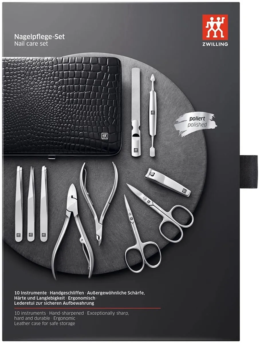 Zwilling Beauty Classic Inox Manicure & Pedicureset 10-delig - Zwart/Zilver
