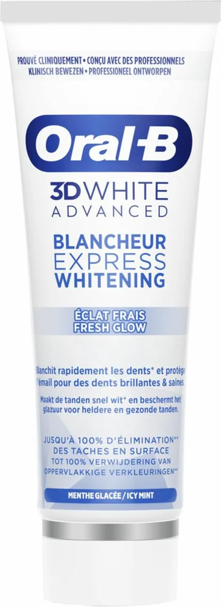 Oral-B 3DWhite Advanced Express Whitening Tandpasta 12x75ml - afbeelding 6 van 6