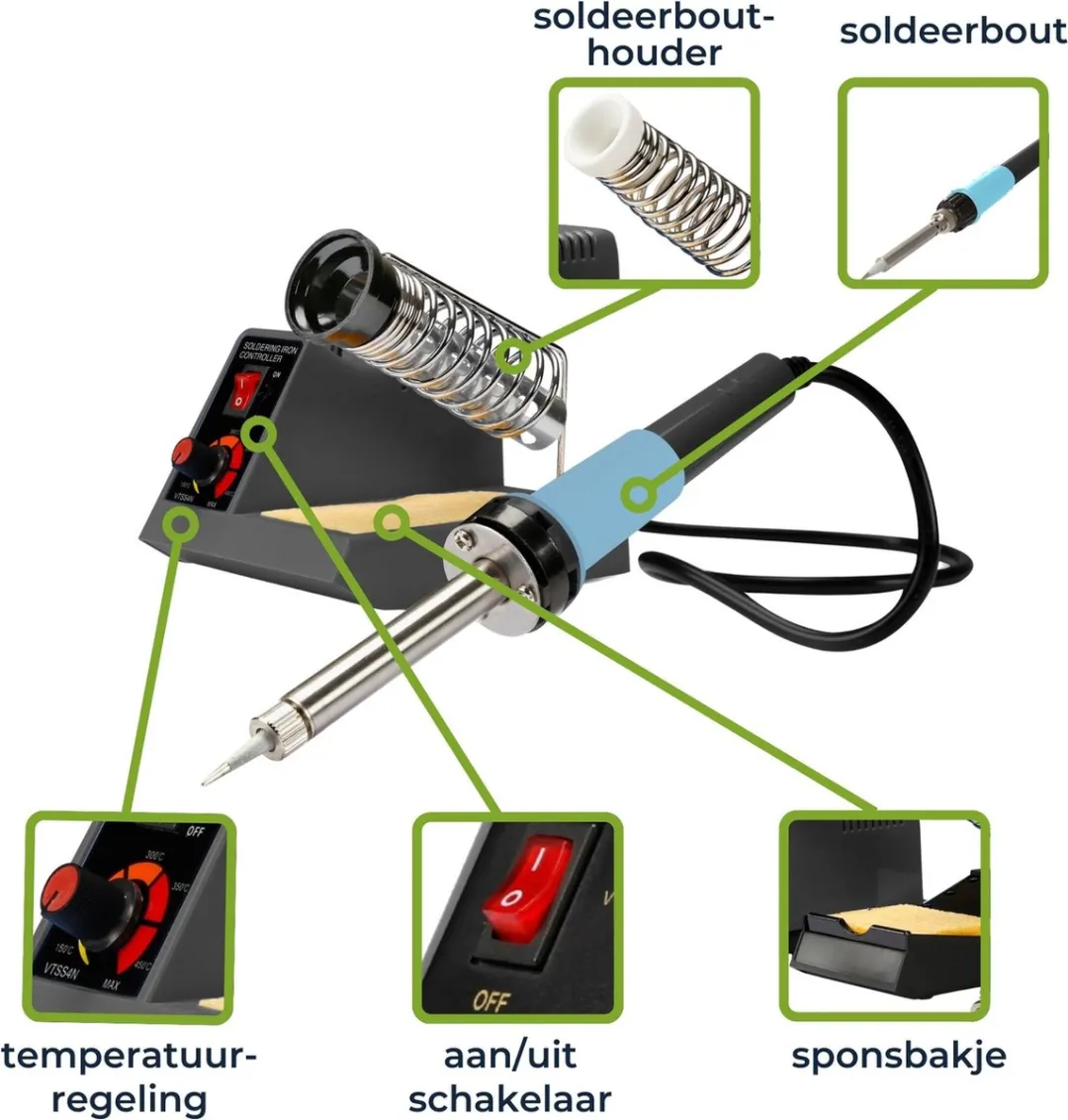 Velleman VTSS4N Soldeerstation 48W - Grijs - afbeelding 6 van 6