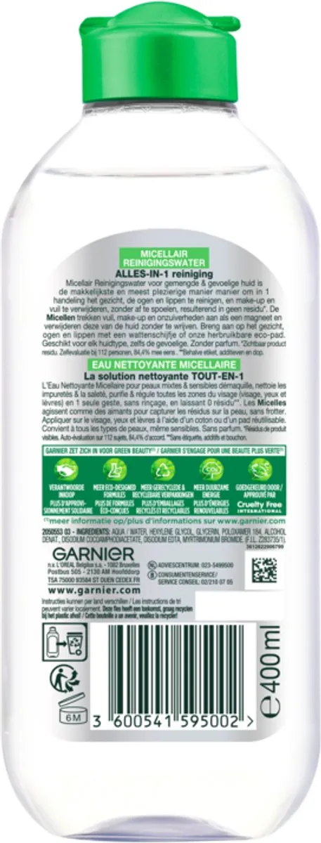 Garnier SkinActive Micellair Water 400ml - Vette Huid