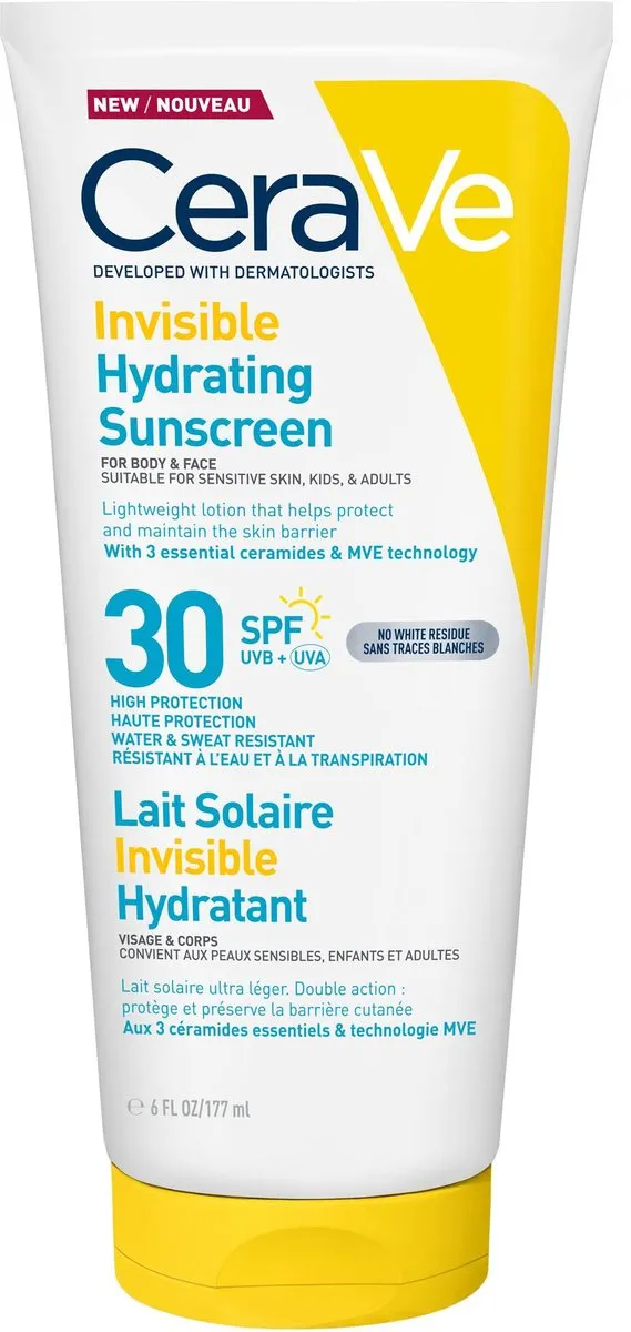 CeraVe Onzichtbare Zonnebrandcrème SPF30 75ml - Gezicht