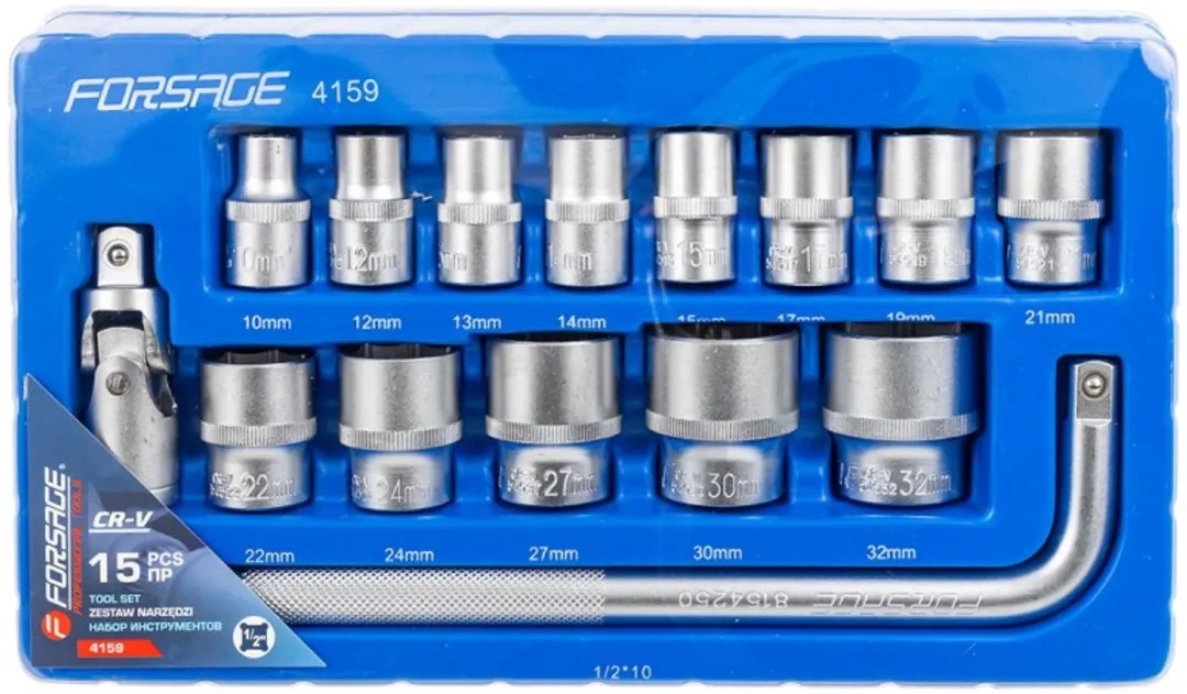 Forsage F-4159 Dopsleutelset 15-delig 6-kantig 10-32mm