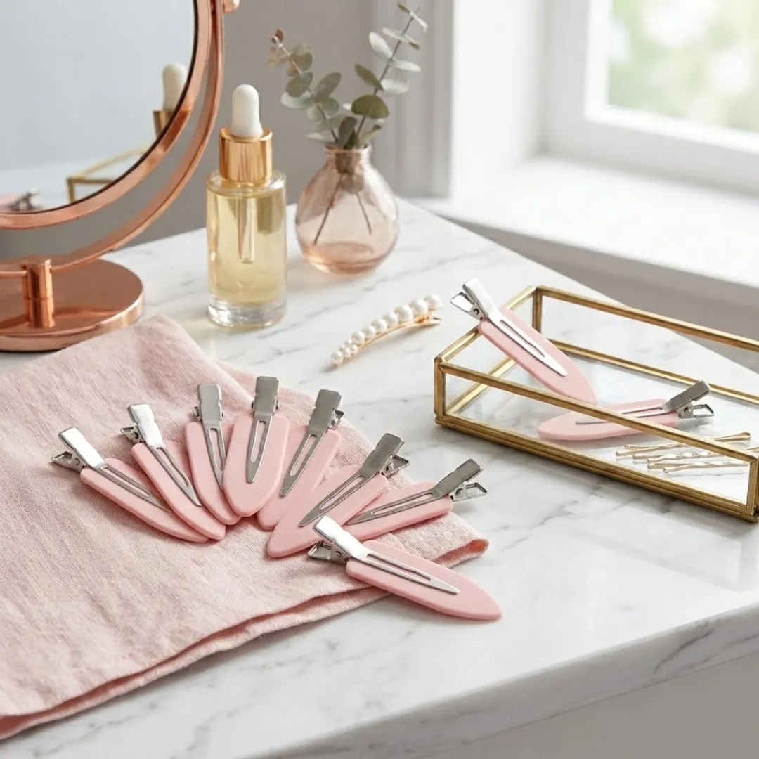 NuveX Roze Haarclips Set - 8 Stuks Metalen Spelden