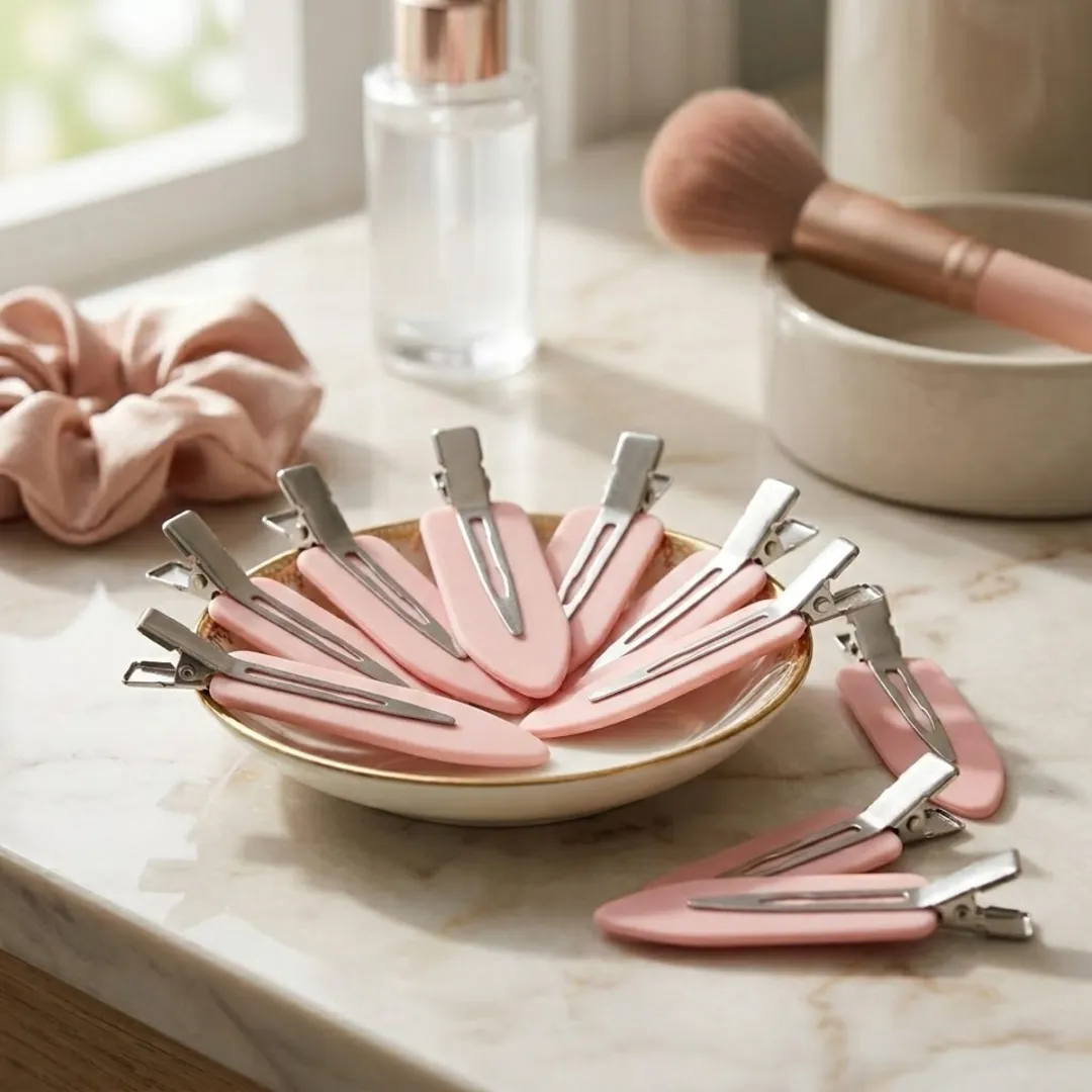NuveX Roze Haarclips Set - 8 Stuks Metalen Spelden