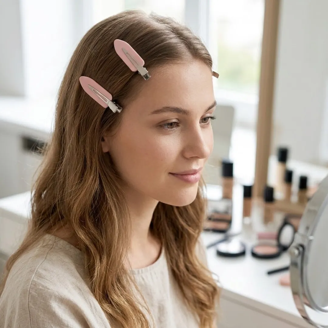 NuveX Roze Haarclips Set - 8 Stuks Metalen Spelden