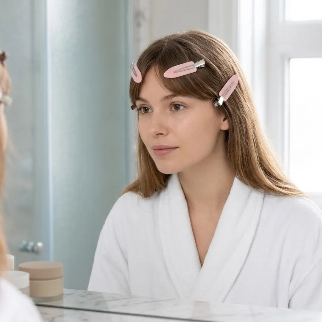 NuveX Roze Haarclips Set - 8 Stuks Metalen Spelden