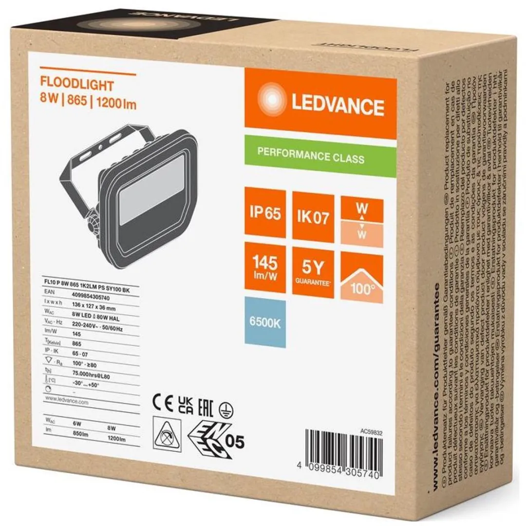 LEDVANCE LED Floodlight Aluminium 8W 1200lm - Zwart