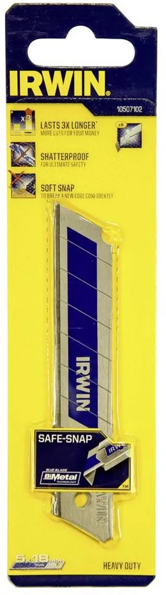 Irwin Bi-metaal Blauwe Reservemesjes 18mm - 5 Stuks