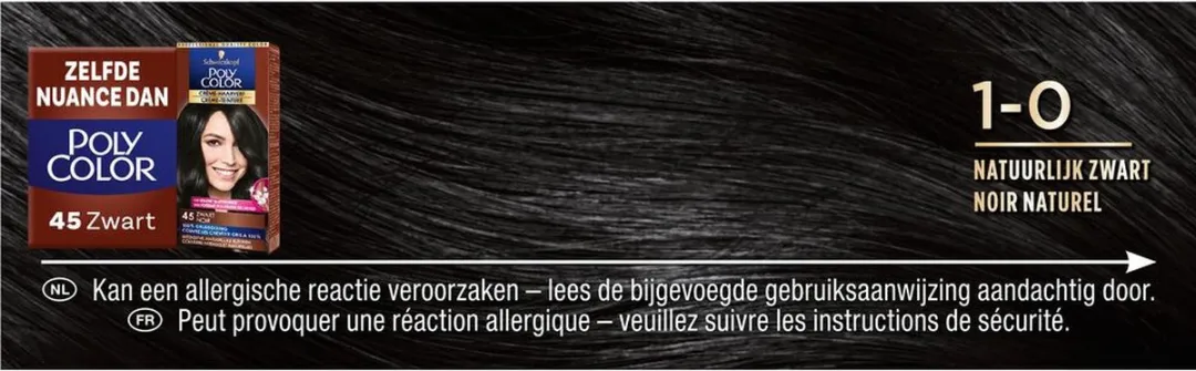 Poly Palette Vital Care Haarverf 1-0 Natuurlijk Zwart - 3x345ml