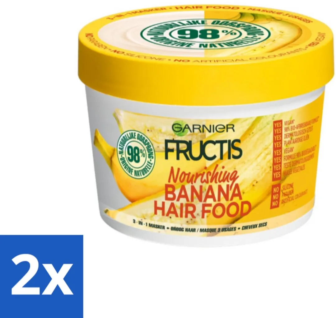 Garnier Fructis Hair Food Banana Haarmasker 400ml - 2 Stuks