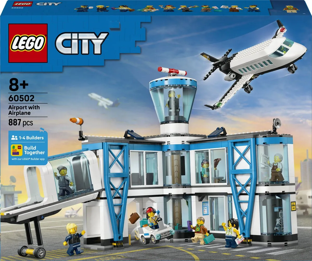 LEGO City Luchthaven 60502 Bouwset - 887 Stukken - 6 Minifiguren