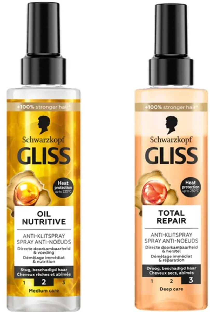 Schwarzkopf Gliss Kur Antiklit Spray Total Repair & Oil Nutritive