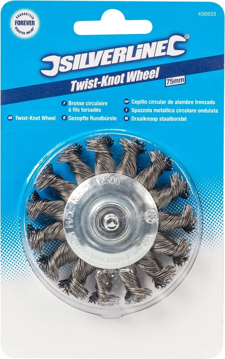 Silverline Staalborstel Wiel Ø75mm - 0,5mm Draad - 6mm As