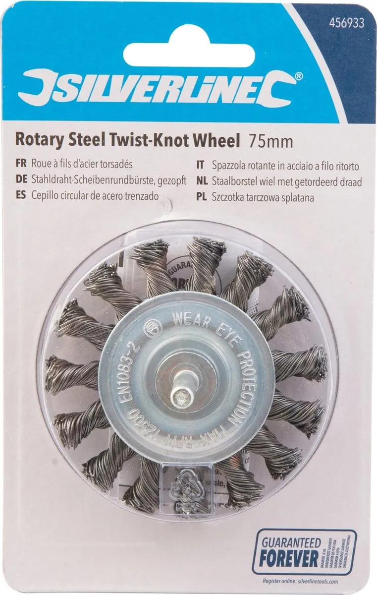 Silverline Staalborstel Wiel Ø75mm - 0,5mm Draad - 6mm As