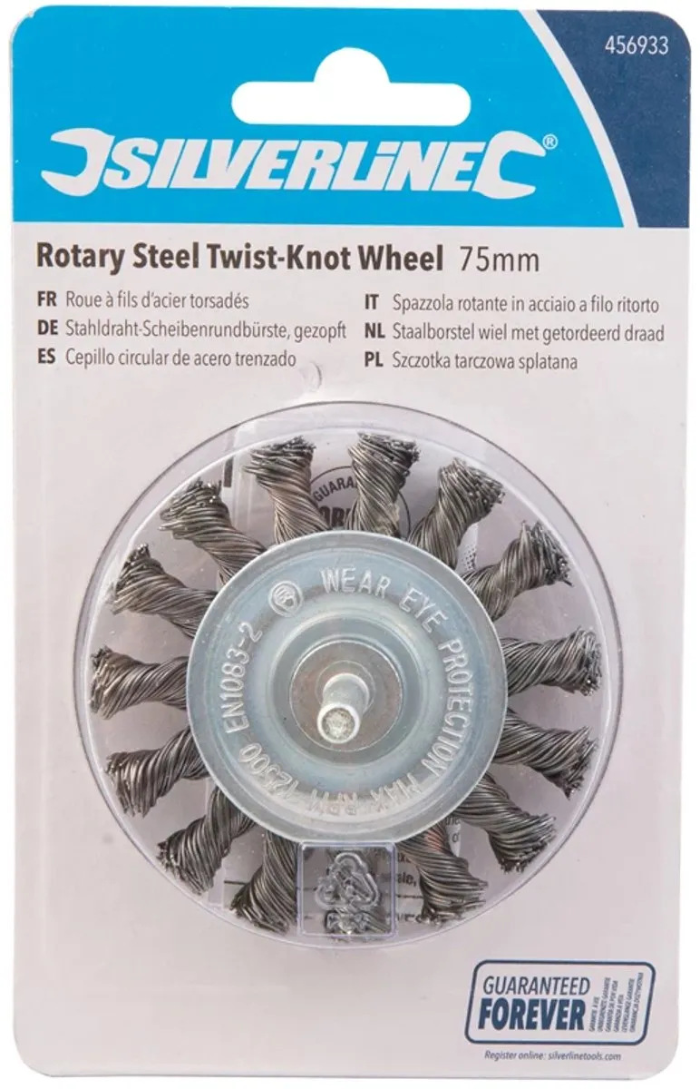 Silverline Staalborstel Wiel Ø75mm - 0,5mm Draad - 6mm As