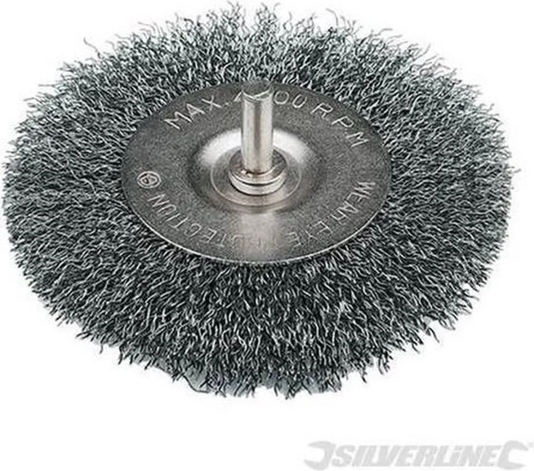 Silverline Staalborstel Wiel Ø75mm - 0,5mm Draad - 6mm As