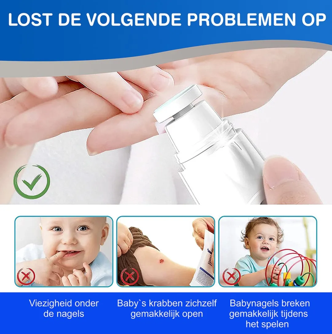 Fits4kids Elektrische Baby Nagelvijl - Wit - 7 Stuks