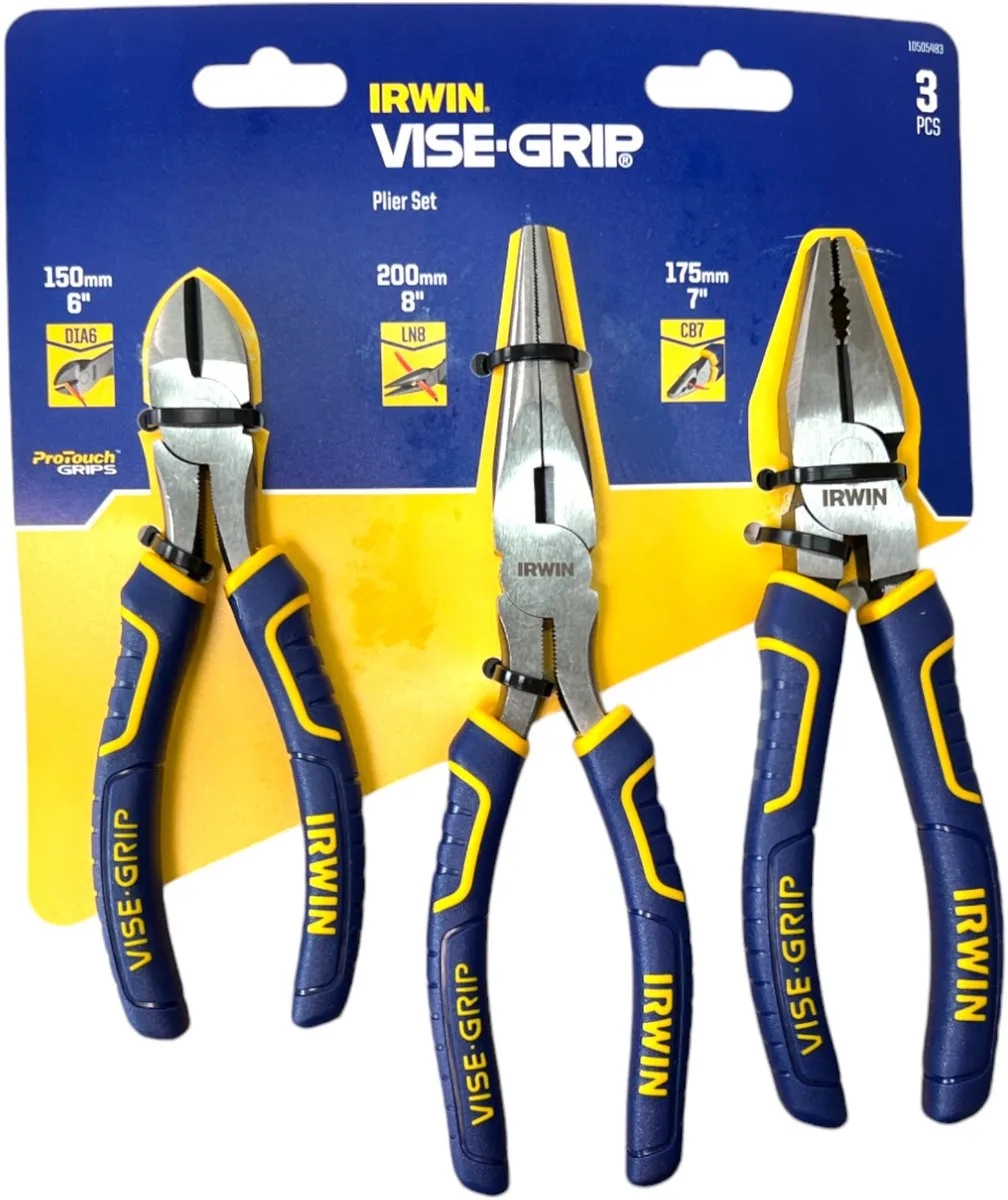 Irwin ProPliers 3-delige set 10505483 - Geel/Blauw