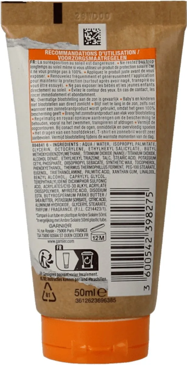 Garnier Ambre Solaire Reisformaat Zonnemelk SPF 50 - 50ml