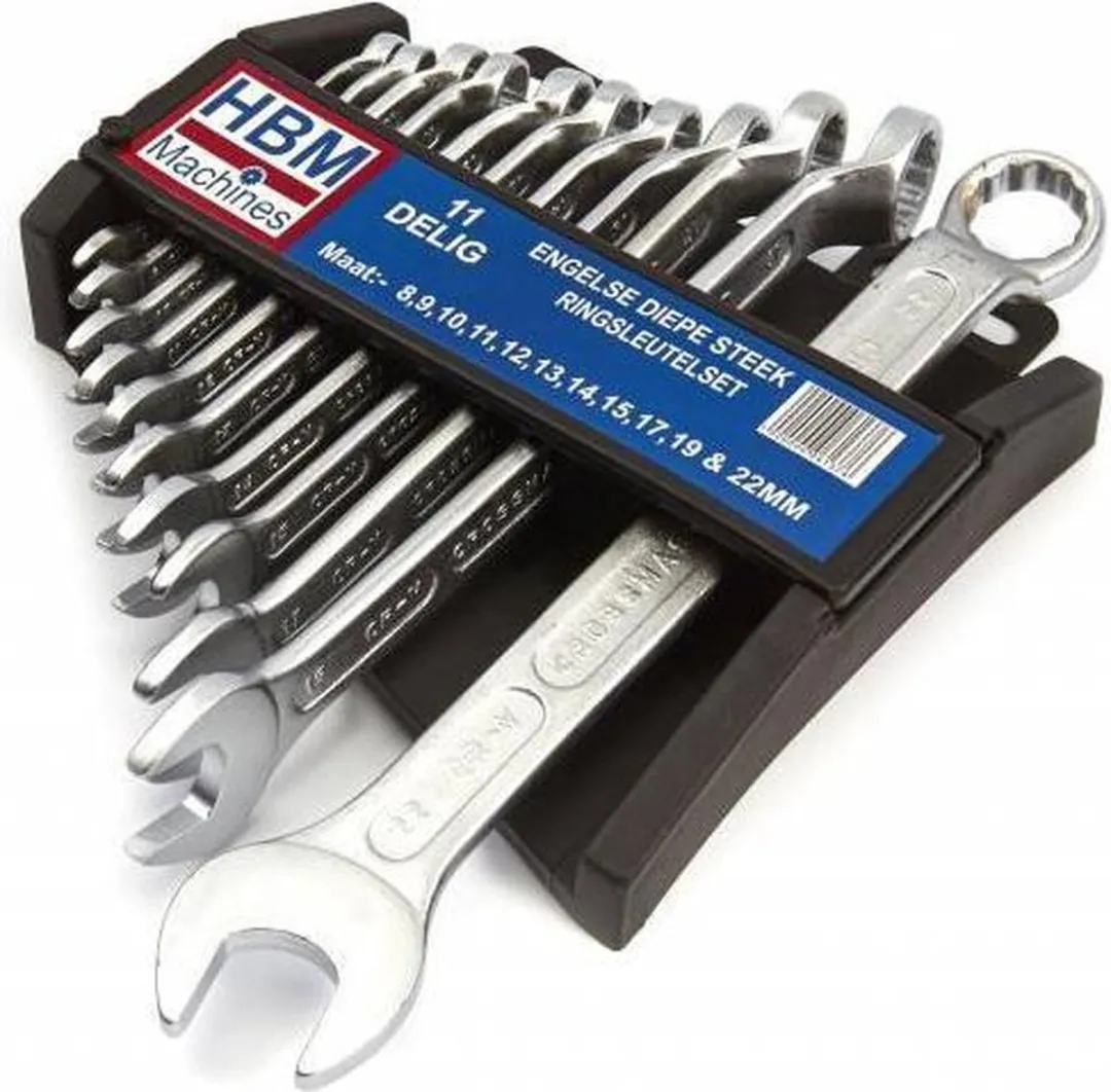 HBM 11-delige Metrische Diepe Steek Ringsleutelset 8-22mm