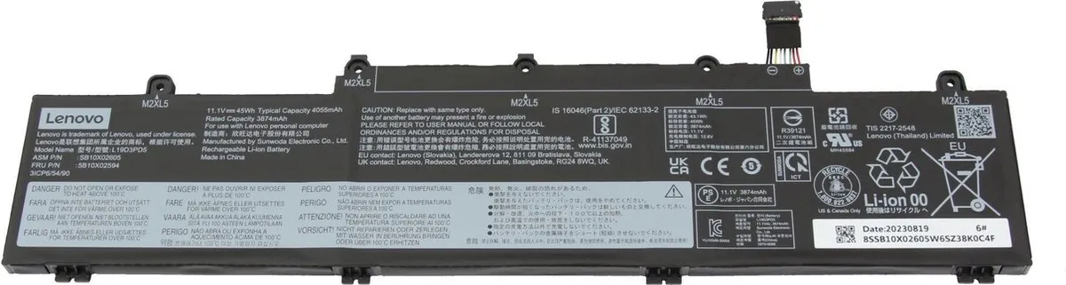 Lenovo L19L3PD5 Accu - 45Wh - afbeelding 5 van 6