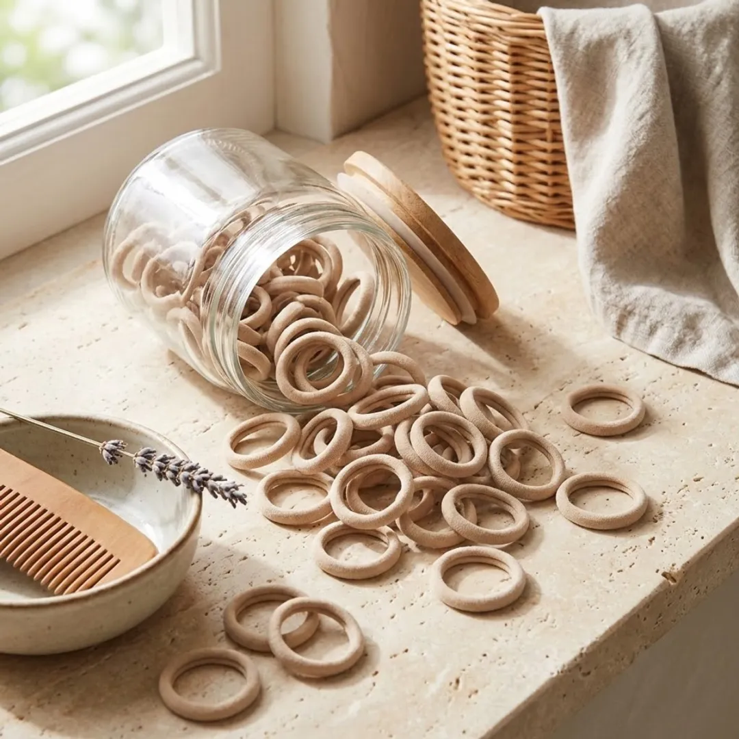 NuveX Haar Elastiekjes 50 Stuks - Beige