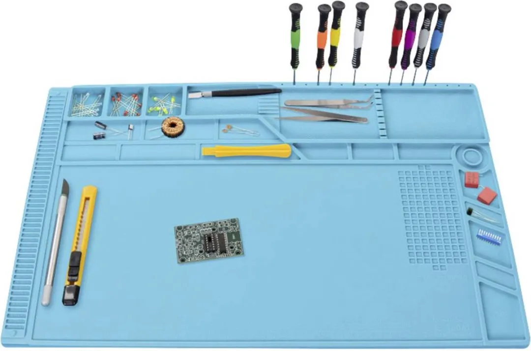 Velleman Silicone Soldeermat 550x350mm - Blauw - afbeelding 6 van 6