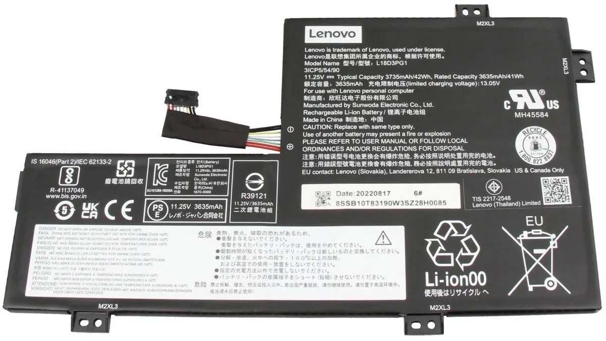 Lenovo L18D3PG5 Laptopbatterij 42Wh