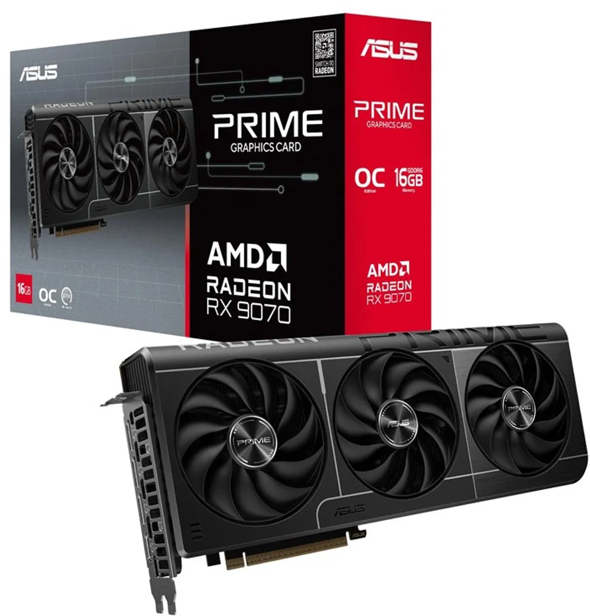ASUS PRIME Radeon RX 9070 Videokaart 16GB GDDR6
