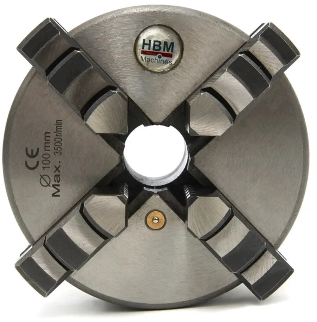 HBM Zelfcentrerende 4-Klauwplaat 100mm - Zilver