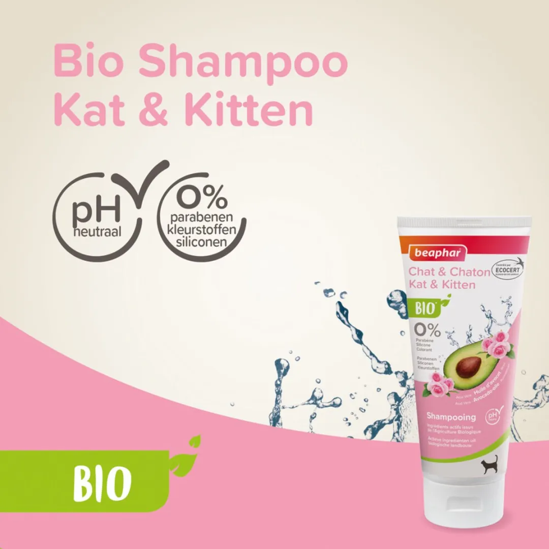 Beaphar Bio Shampoo Kat Kitten 200ml - 3 Stuks