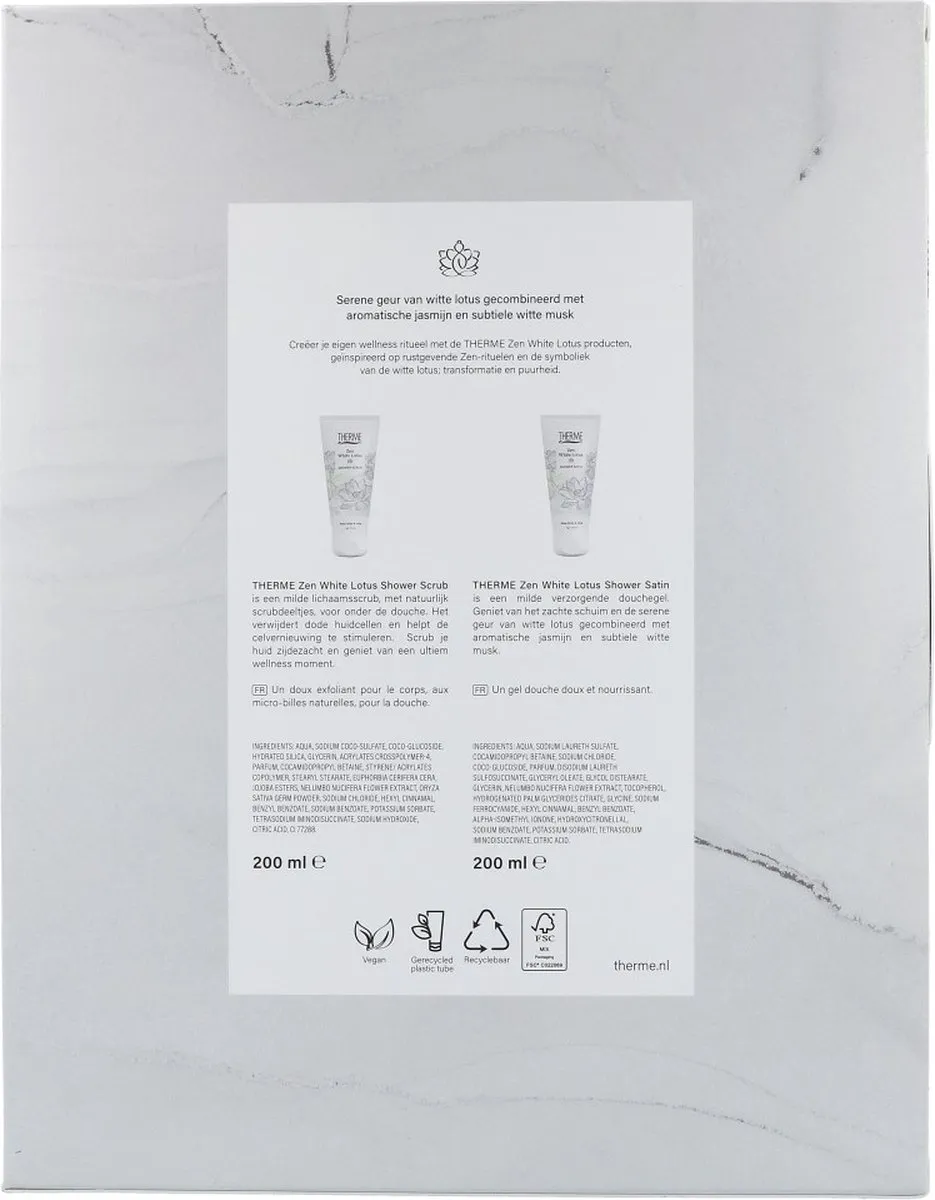 Therme Zen White Lotus Douchegel & Scrub Geschenkset 400ml - 2 Stuks