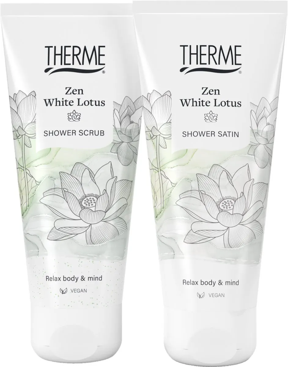 Therme Zen White Lotus Douchegel & Scrub Geschenkset 400ml - 2 Stuks