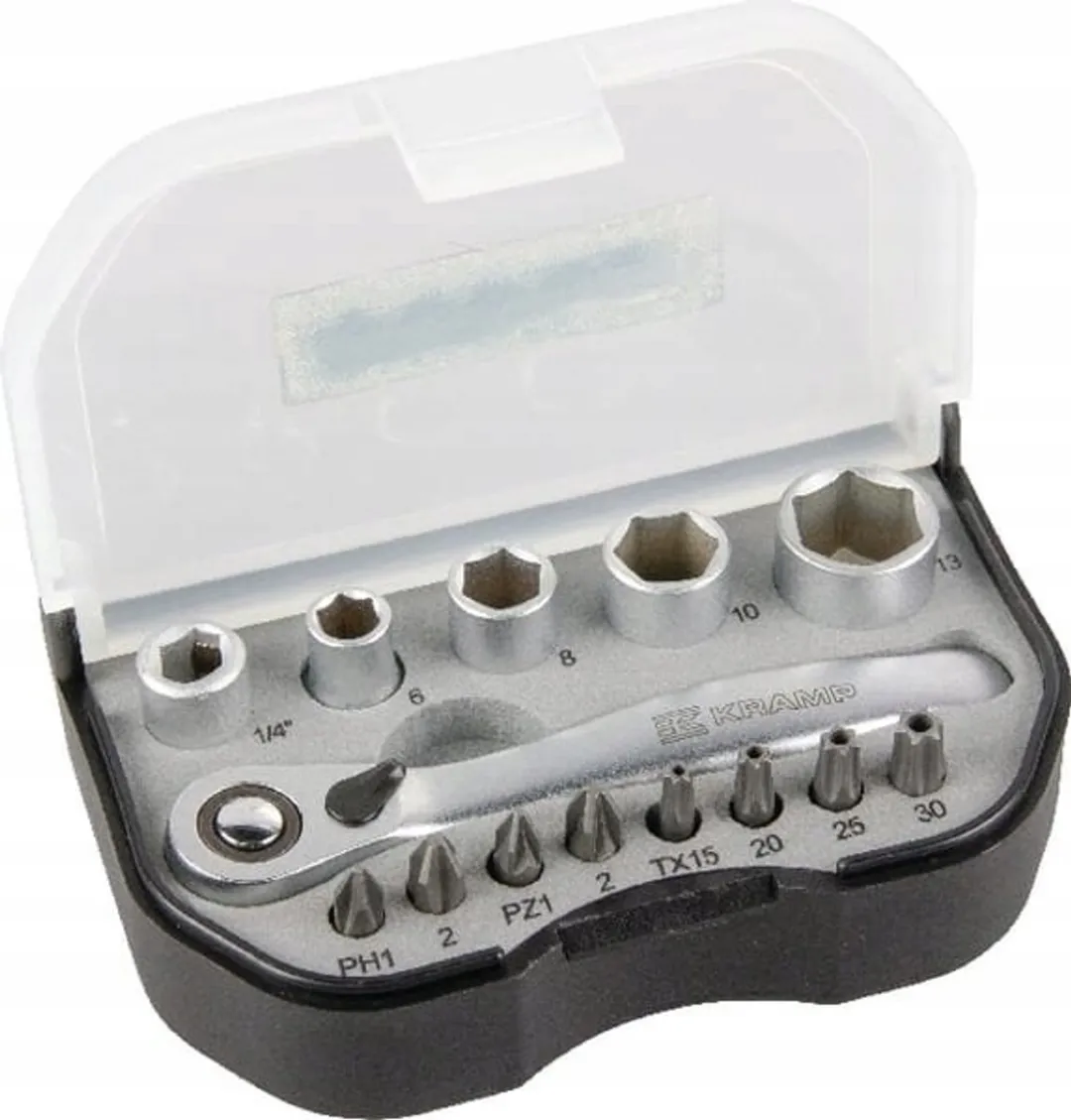 Kramp Mini Doppendoppen & Bits Set 1/4" 14-delig