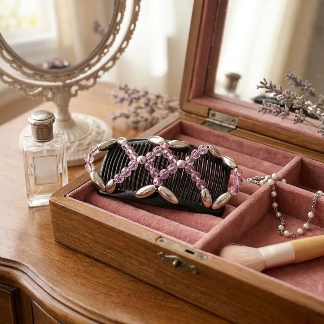 NuveX Magic Hair Clip Roze met Zilver - 1 Stuk