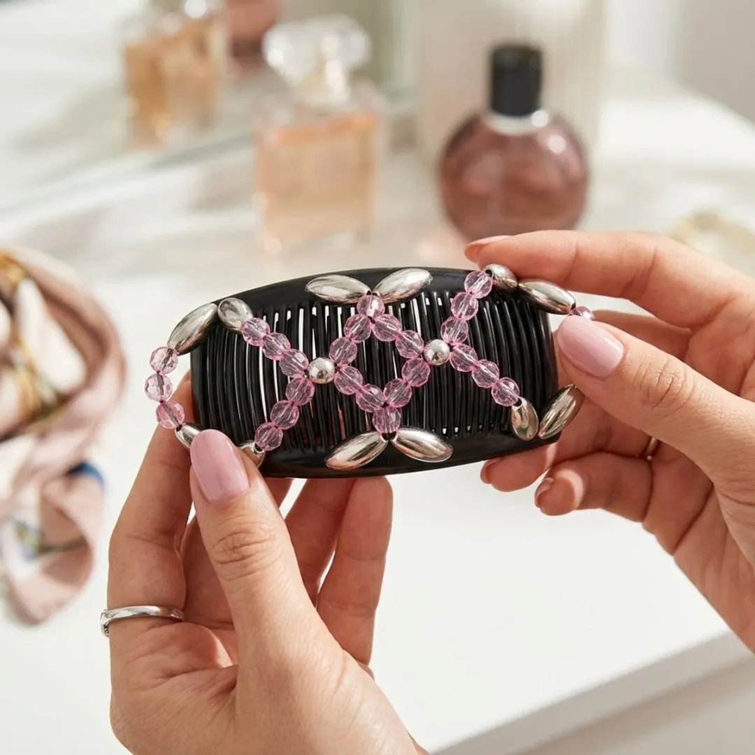 NuveX Magic Hair Clip Roze met Zilver - 1 Stuk