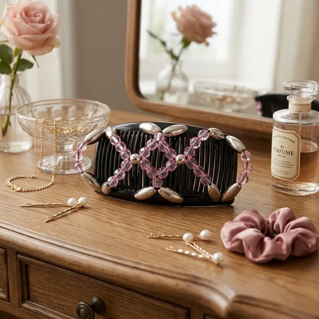 NuveX Magic Hair Clip Roze met Zilver - 1 Stuk